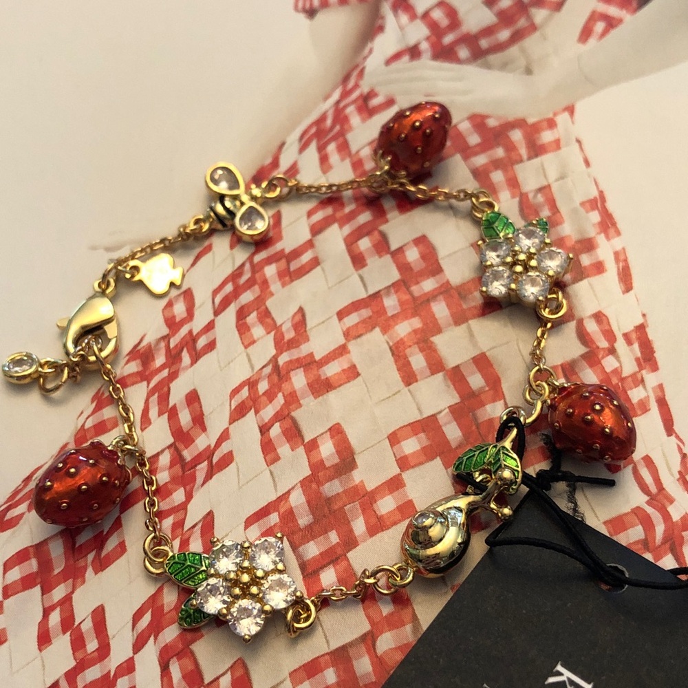 Authentic New with tag kate spade gold-tone strawberry bracelet - Picture 7 of 8